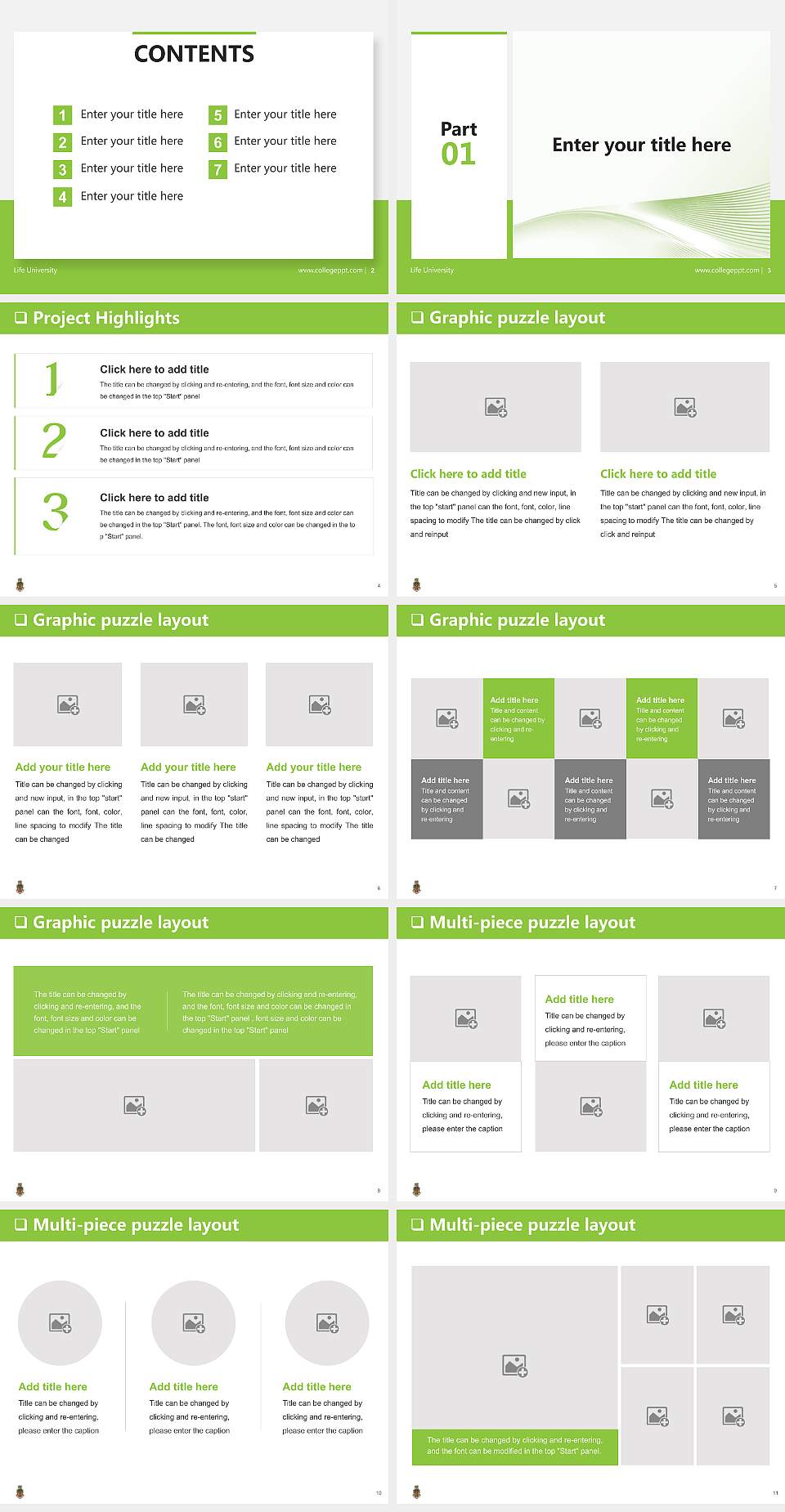 Life University General Purpose PPT Template4:3 ratio PPT effect preview image2