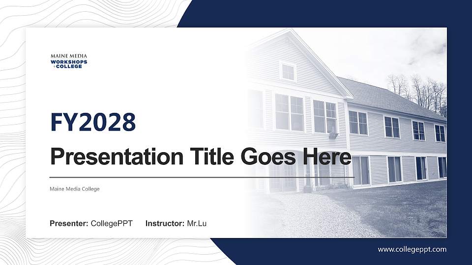 Maine Media College Academic Presentation/Research Findings Report PPT Template16:9 ratio PPT effect preview image