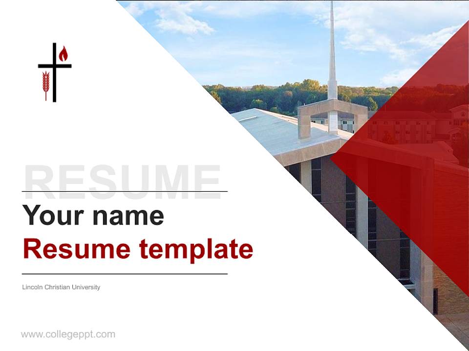 Lincoln Christian University Resume PPT Template4:3 ratio PPT effect preview image5