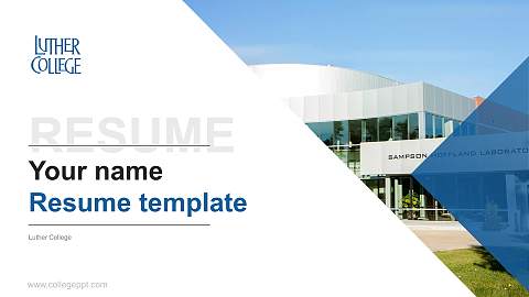 Luther College Resume PPT Template