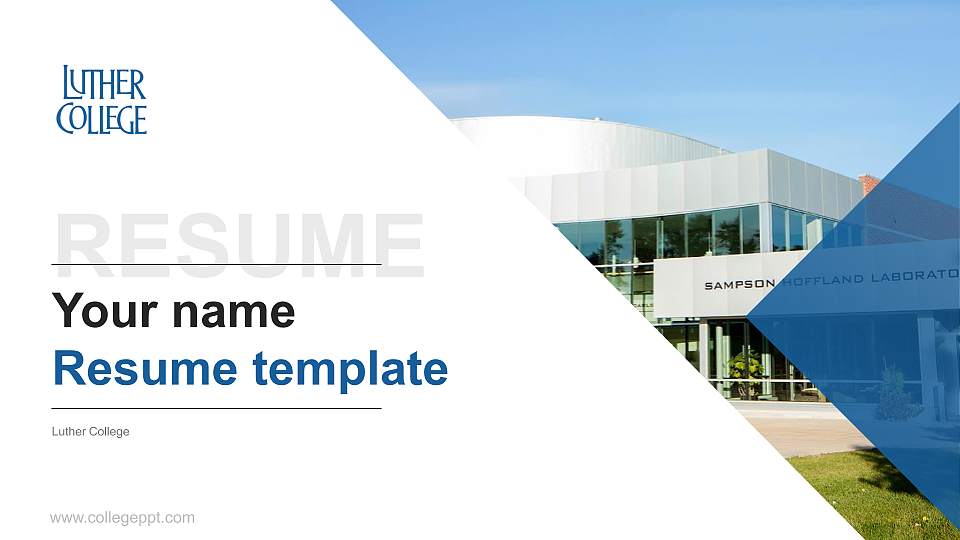 Luther College Resume PPT Template16:9 ratio PPT effect preview image