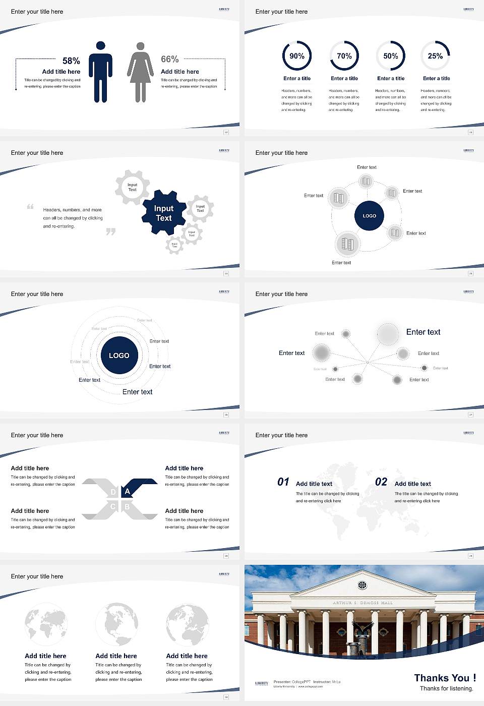 Liberty University Course/Courseware Creation PPT Template16:9 ratio PPT effect preview image4