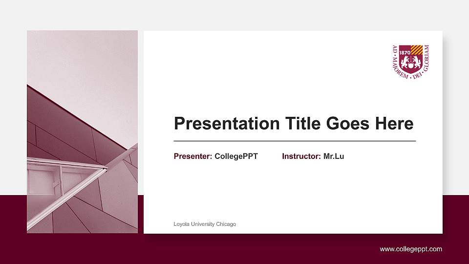Loyola University Chicago General Purpose PPT Template16:9 ratio PPT effect preview image
