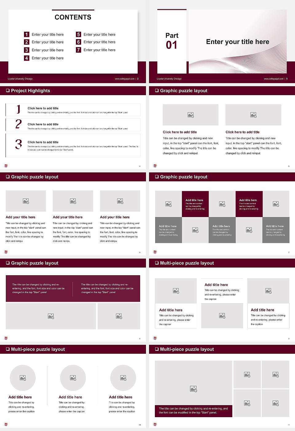 Loyola University Chicago General Purpose PPT Template16:9 ratio PPT effect preview image2