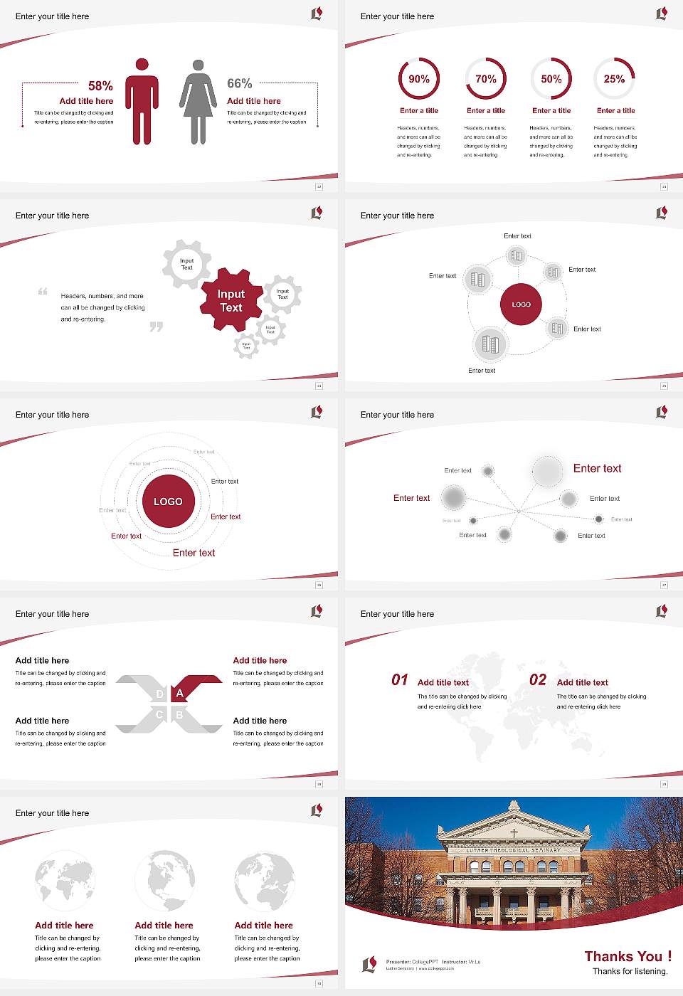 Luther Seminary Course/Courseware Creation PPT Template16:9 ratio PPT effect preview image4