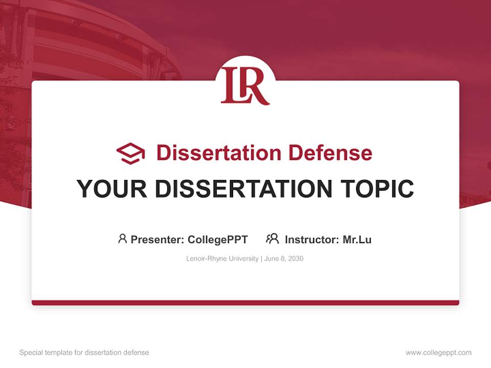 Lenoir-Rhyne University Graduation Thesis Defense PPT Template4:3 ratio PPT effect preview image7
