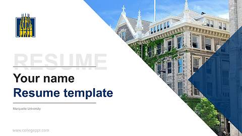 Marquette University Resume PPT Template