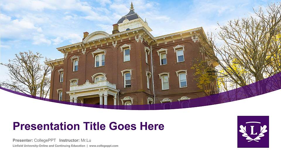 Linfield University-Online and Continuing Education Course/Courseware Creation PPT Template16:9 ratio PPT effect preview image