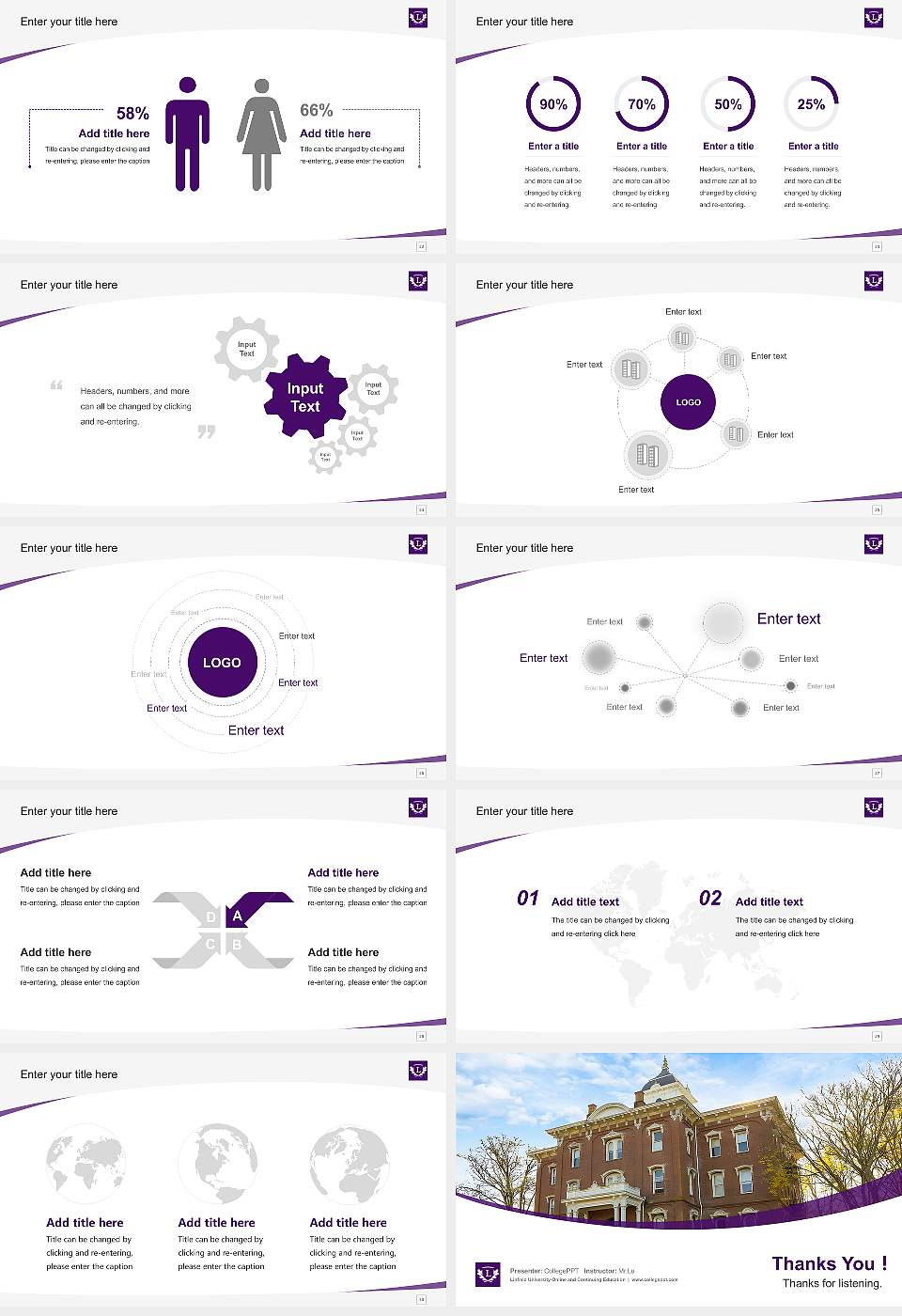 Linfield University-Online and Continuing Education Course/Courseware Creation PPT Template16:9 ratio PPT effect preview image4