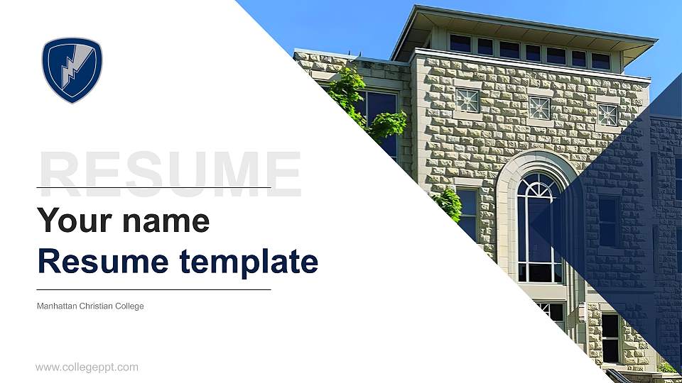 Manhattan Christian College Resume PPT Template16:9 ratio PPT effect preview image