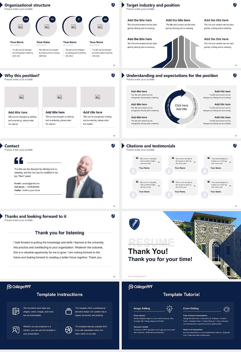 Manhattan Christian College Resume PPT Template16:9 ratio PPT effect preview image4
