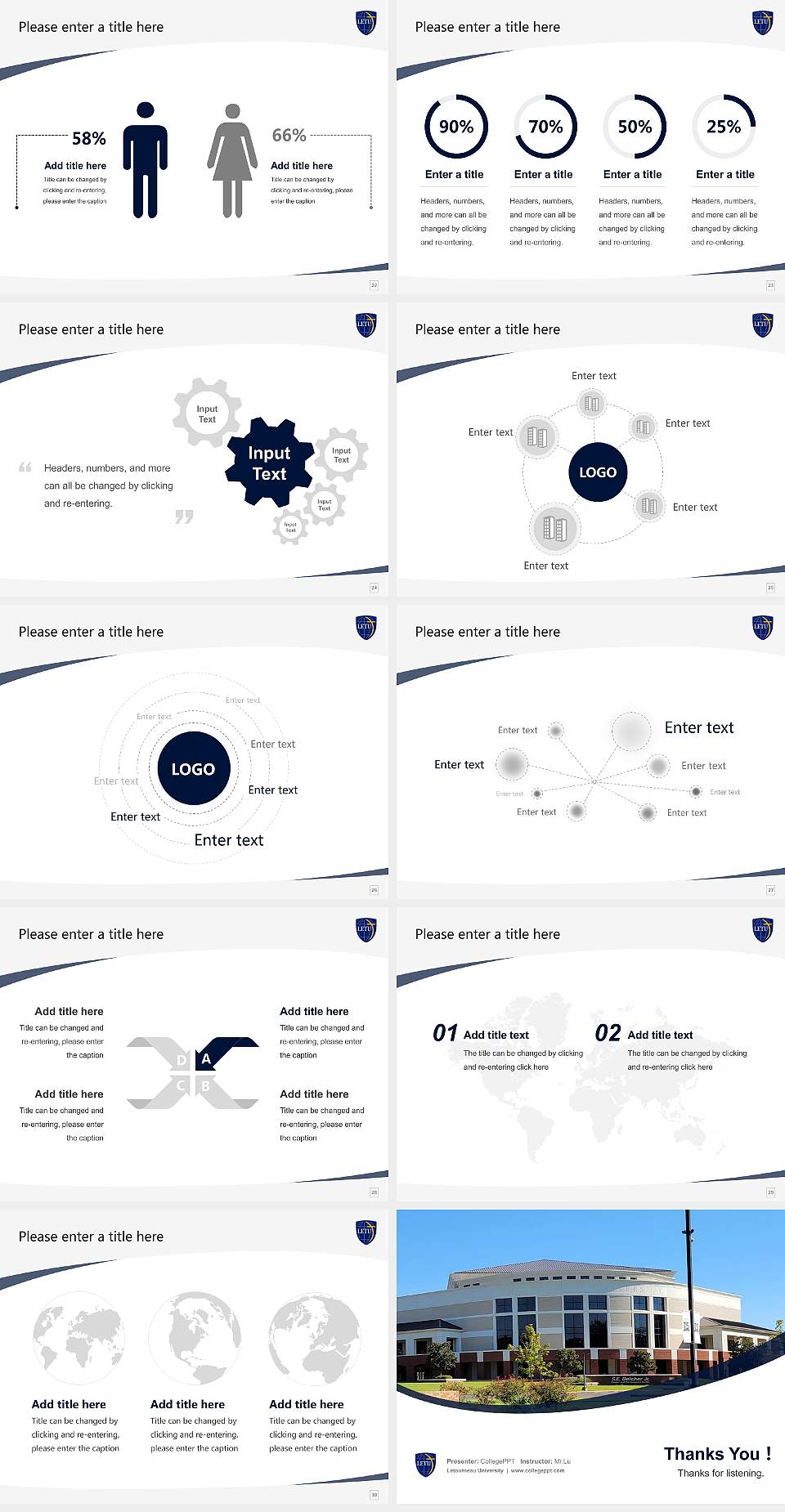 Letourneau University Course/Courseware Creation PPT Template4:3 ratio PPT effect preview image4