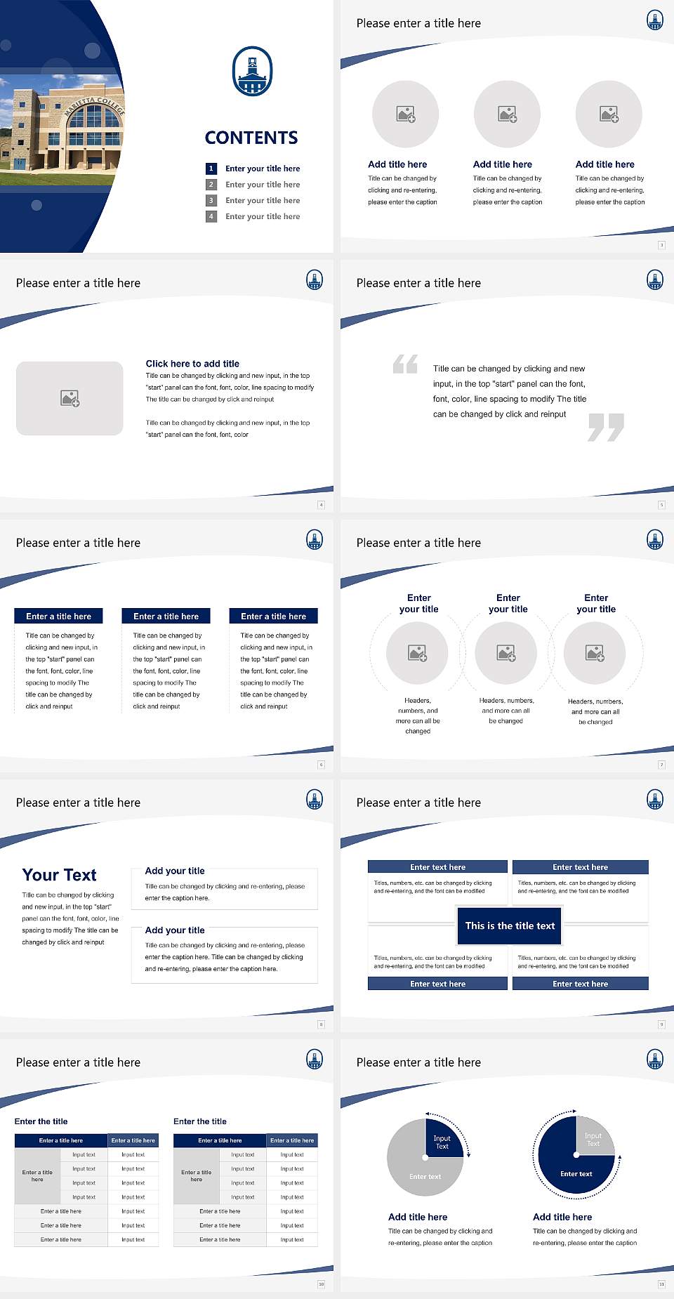 Marietta College Course/Courseware Creation PPT Template4:3 ratio PPT effect preview image2