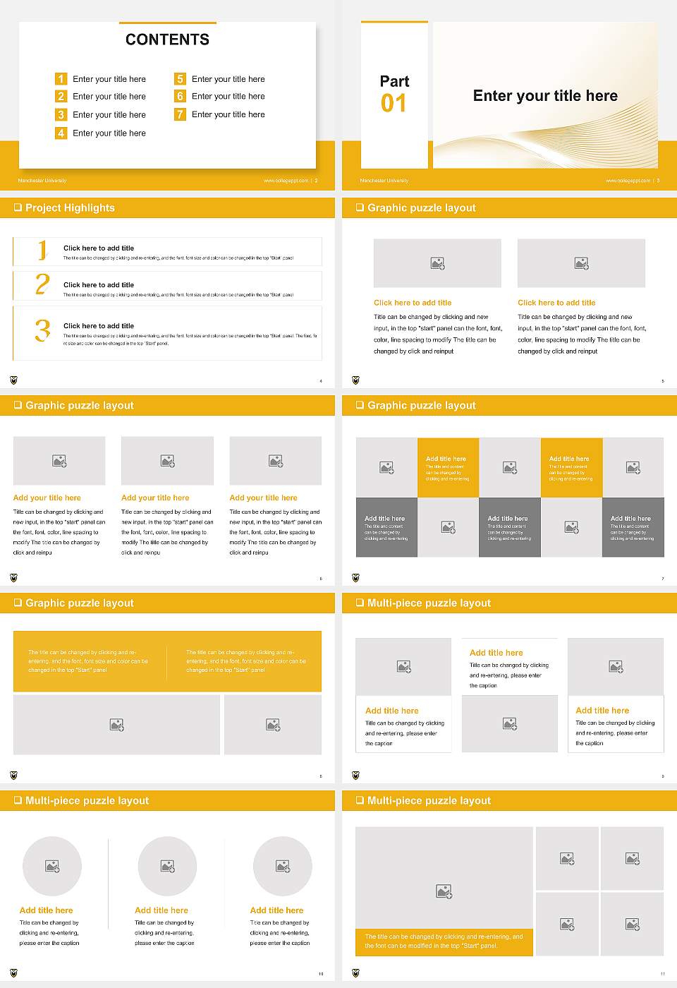Manchester University General Purpose PPT Template16:9 ratio PPT effect preview image2