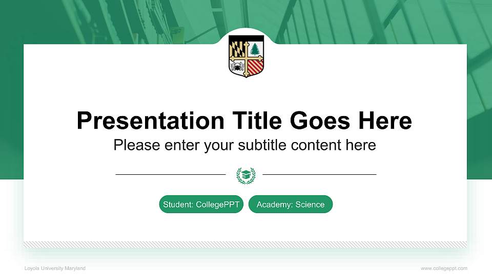 Loyola University Maryland National Scholarship Defense PPT Template16:9 ratio PPT effect preview image