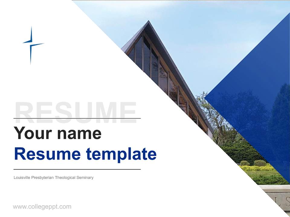 Louisville Presbyterian Theological Seminary Resume PPT Template4:3 ratio PPT effect preview image5