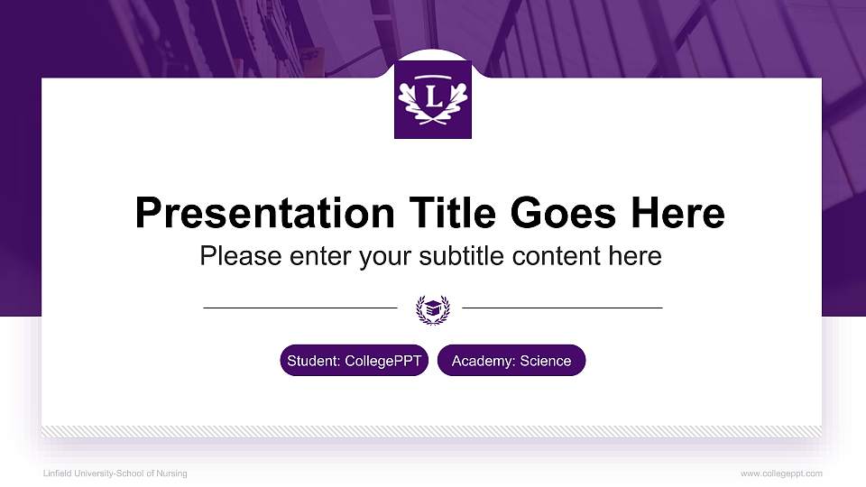 Linfield University-School of Nursing National Scholarship Defense PPT Template16:9 ratio PPT effect preview image