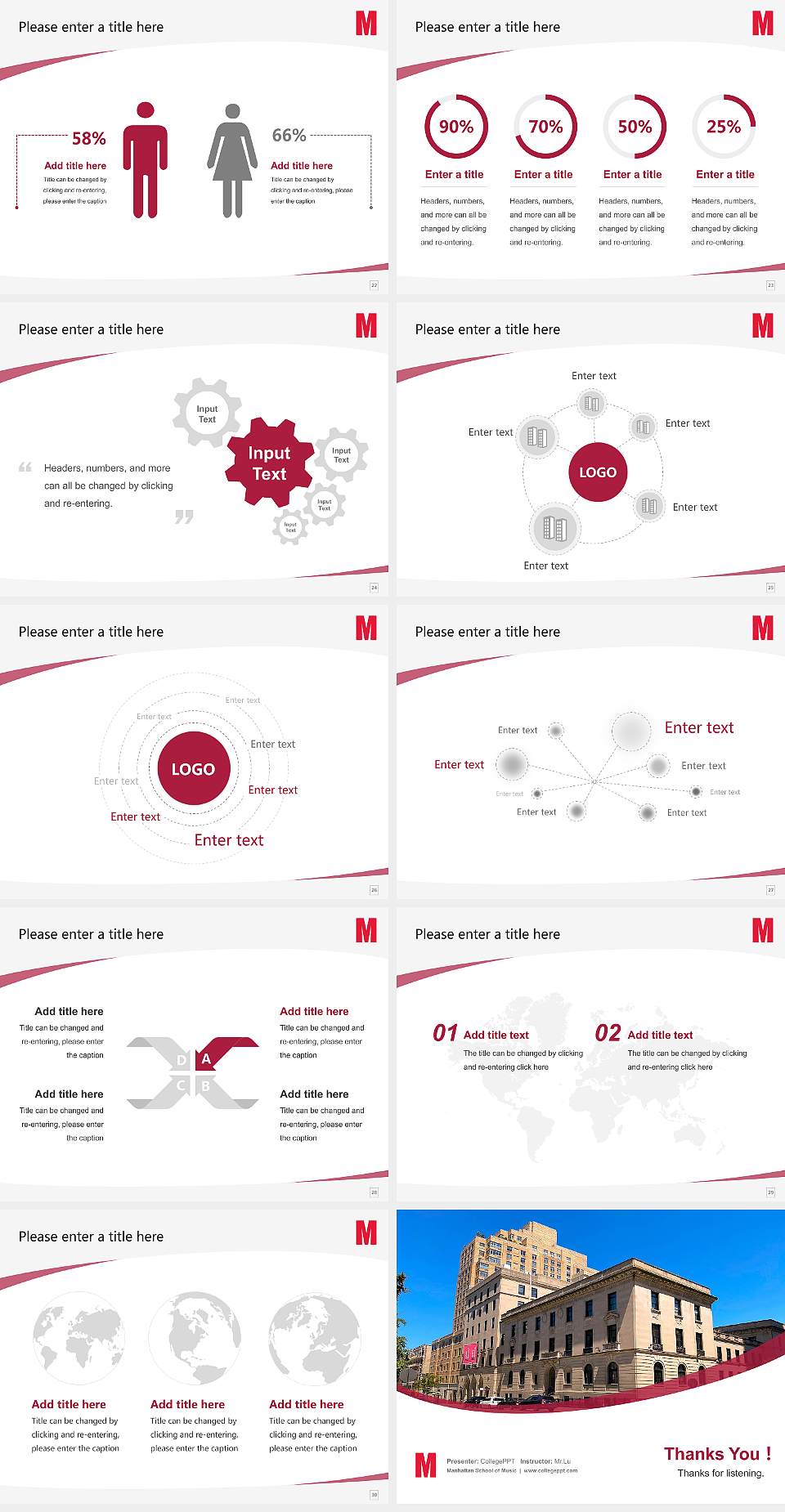 Manhattan School of Music Course/Courseware Creation PPT Template4:3 ratio PPT effect preview image4