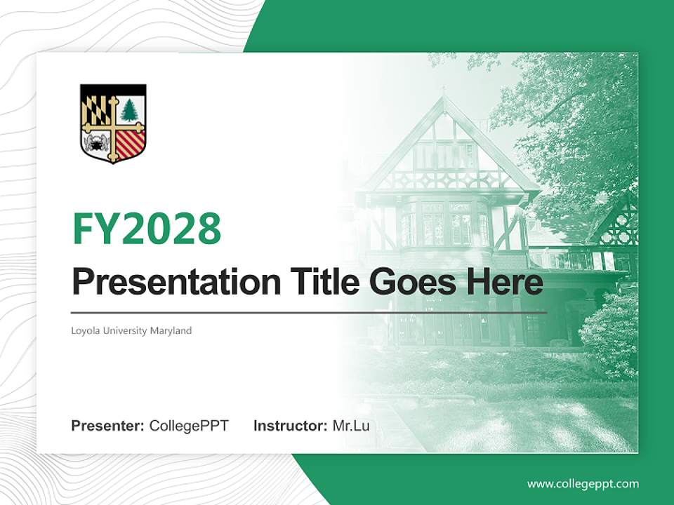 Loyola University Maryland Academic Presentation/Research Findings Report PPT Template4:3 ratio PPT effect preview image5