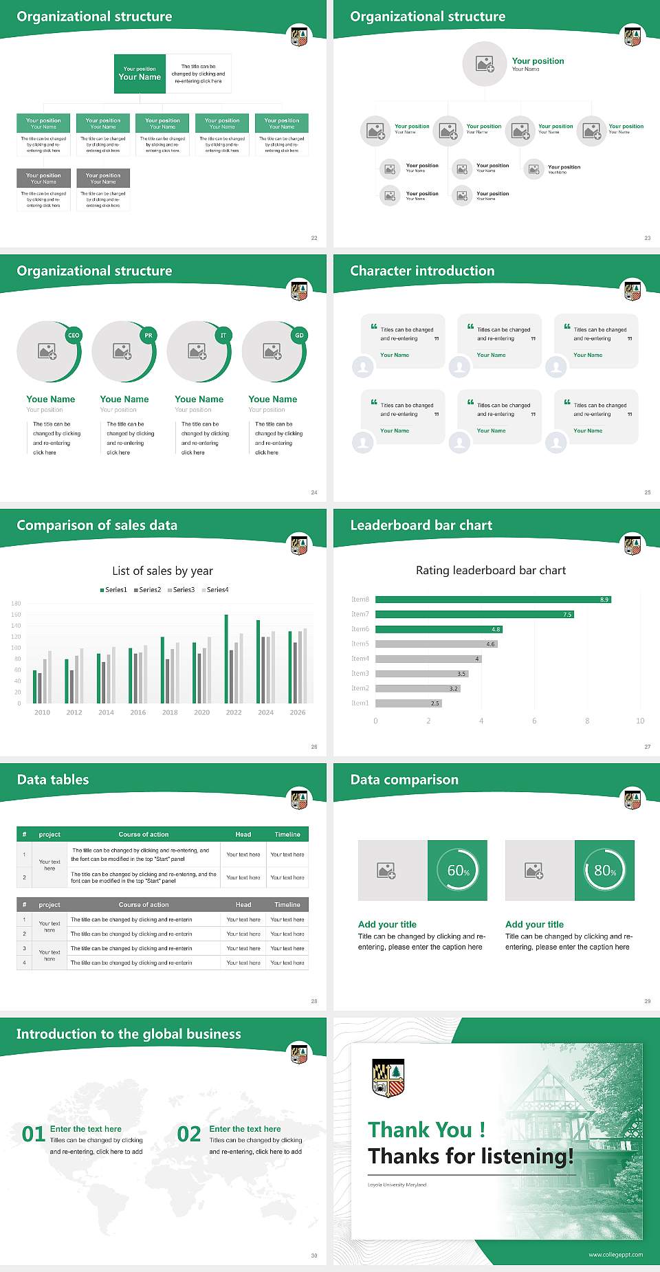 Loyola University Maryland Academic Presentation/Research Findings Report PPT Template4:3 ratio PPT effect preview image4