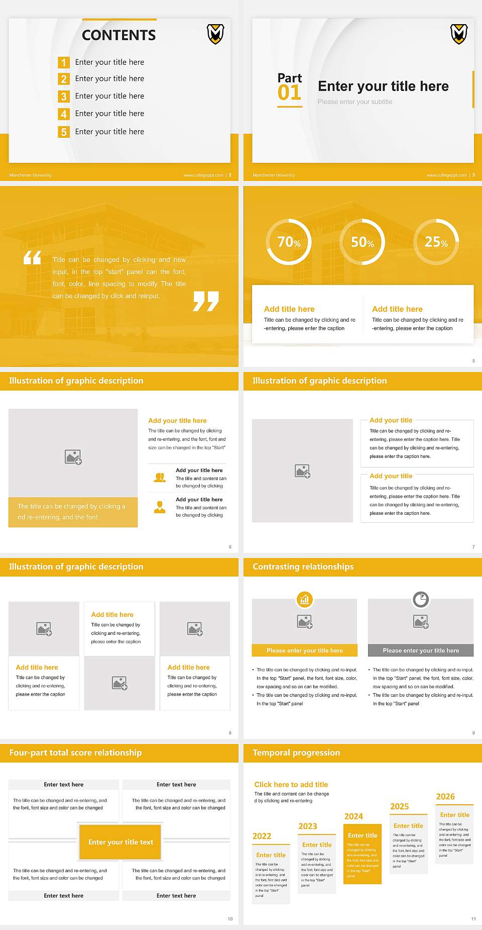 Manchester University Thesis Proposal/Graduation Defense PPT Template4:3 ratio PPT effect preview image2