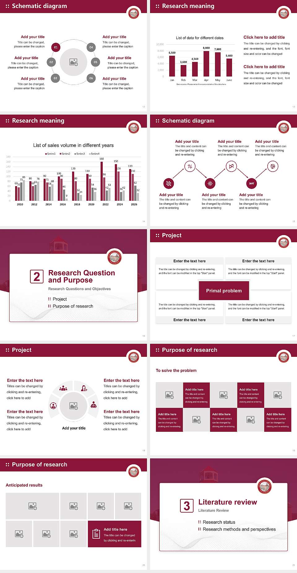 Lock Haven University Graduation Thesis Defense PPT Template4:3 ratio PPT effect preview image3