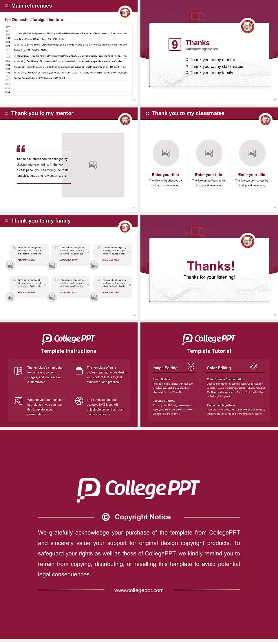 Lock Haven University Graduation Thesis Defense PPT Template4:3 ratio PPT effect preview image7