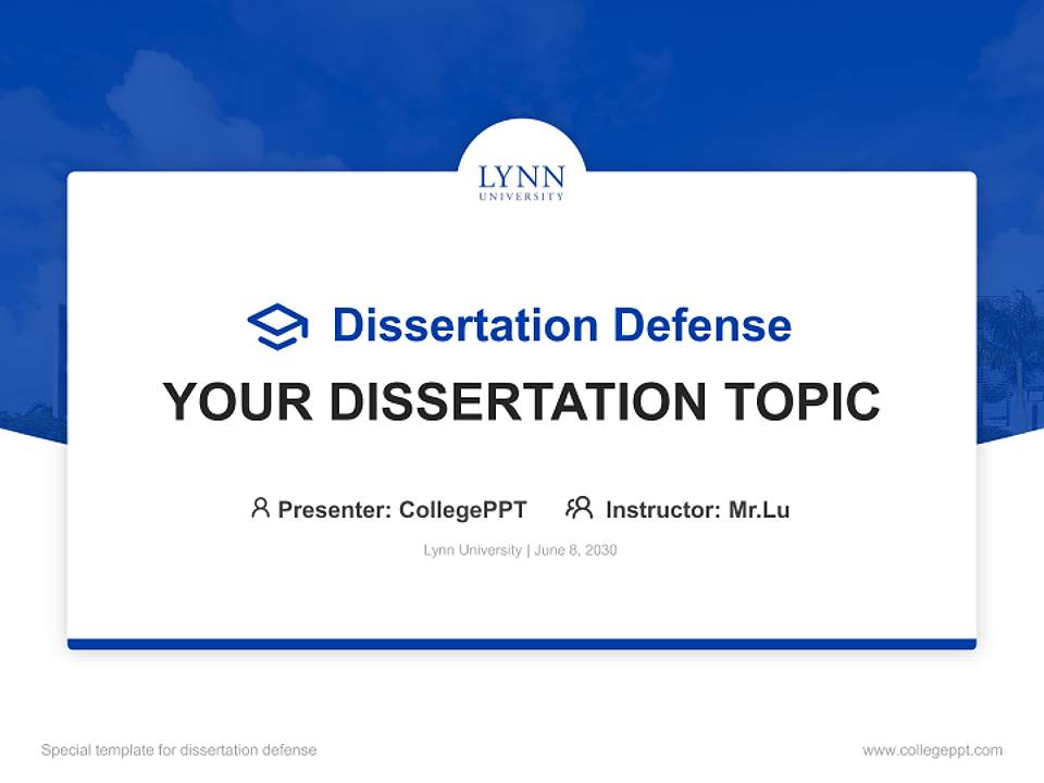 Lynn University Graduation Thesis Defense PPT Template4:3 ratio PPT effect preview image7