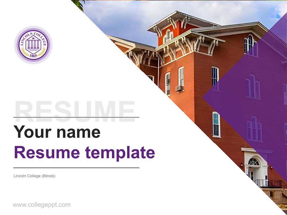 Lincoln College (Illinois) Resume PPT Template4:3 ratio PPT effect preview image5
