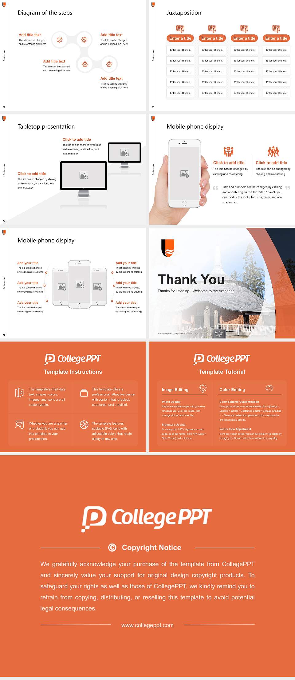 Lewis & Clark College Competition/Entrepreneurship Contest PPT Template4:3 ratio PPT effect preview image9