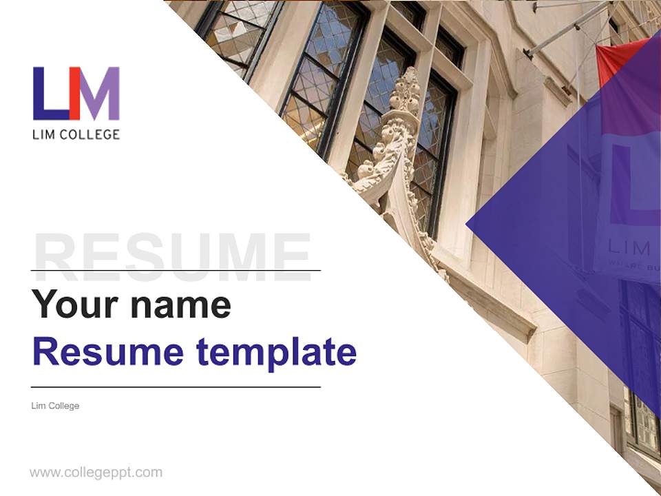 Lim College Resume PPT Template4:3 ratio PPT effect preview image5
