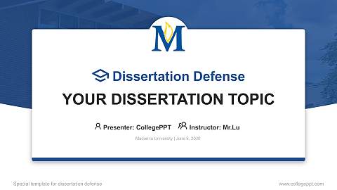 Madonna University Graduation Thesis Defense PPT Template