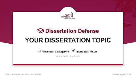 Lewis University Graduation Thesis Defense PPT Template