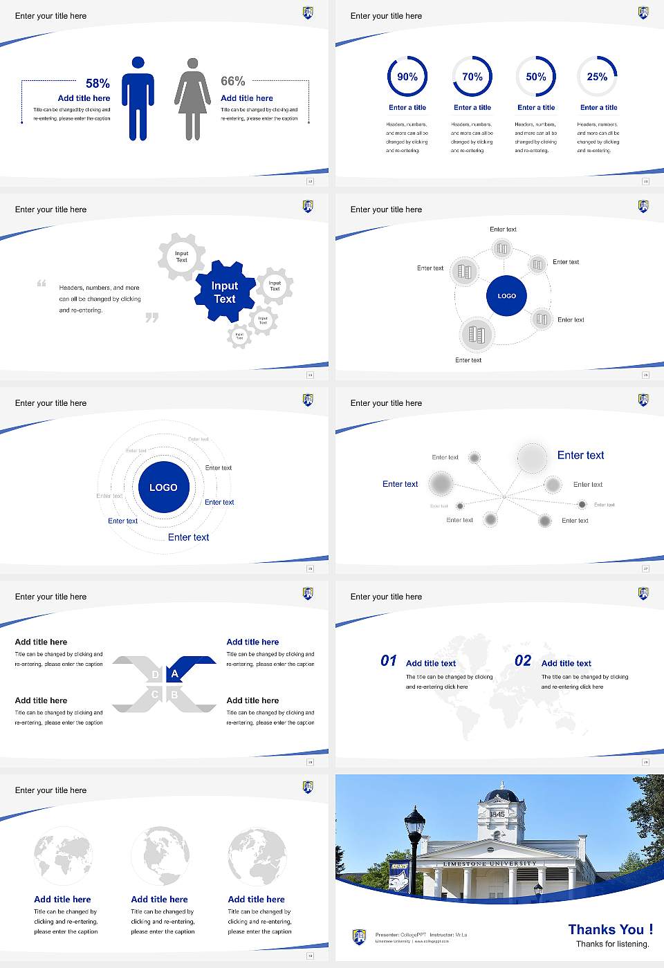 Limestone University Course/Courseware Creation PPT Template16:9 ratio PPT effect preview image4