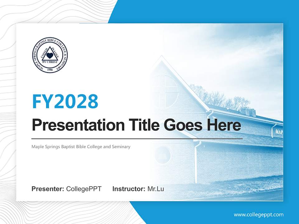 Maple Springs Baptist Bible College and Seminary Academic Presentation/Research Findings Report PPT Template4:3 ratio PPT effect preview image5