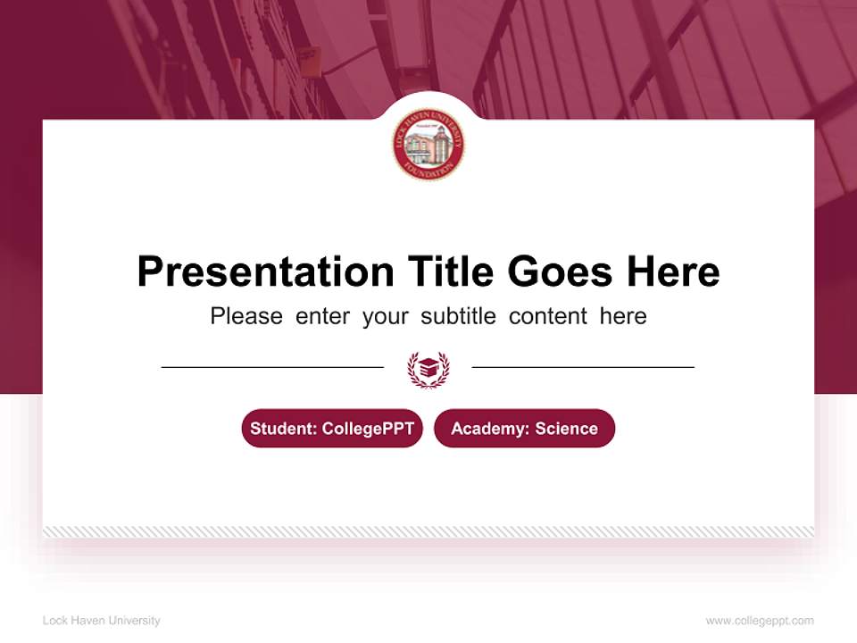 Lock Haven University National Scholarship Defense PPT Template4:3 ratio PPT effect preview image4