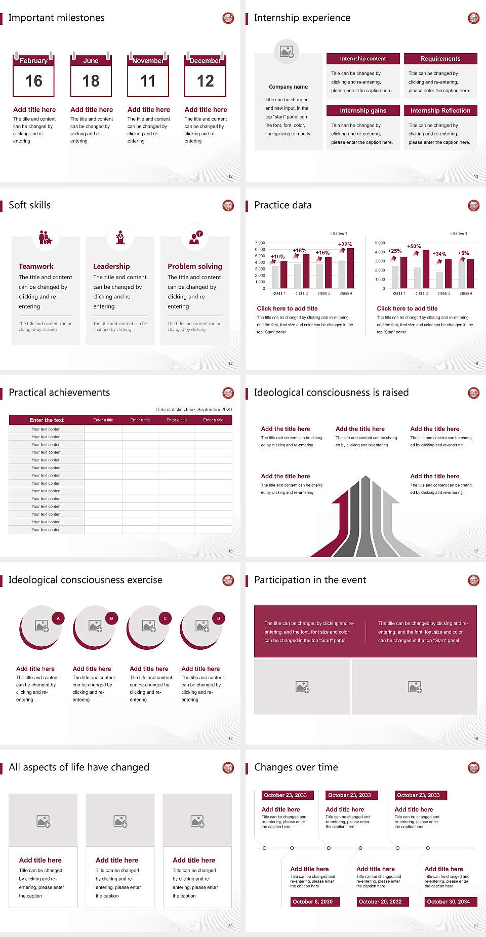 Lock Haven University National Scholarship Defense PPT Template4:3 ratio PPT effect preview image3