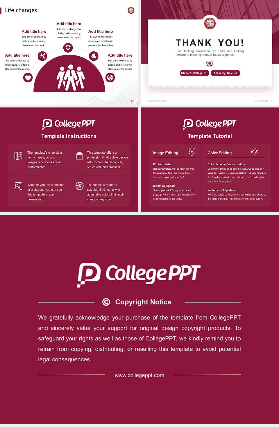 Lock Haven University National Scholarship Defense PPT Template4:3 ratio PPT effect preview image4