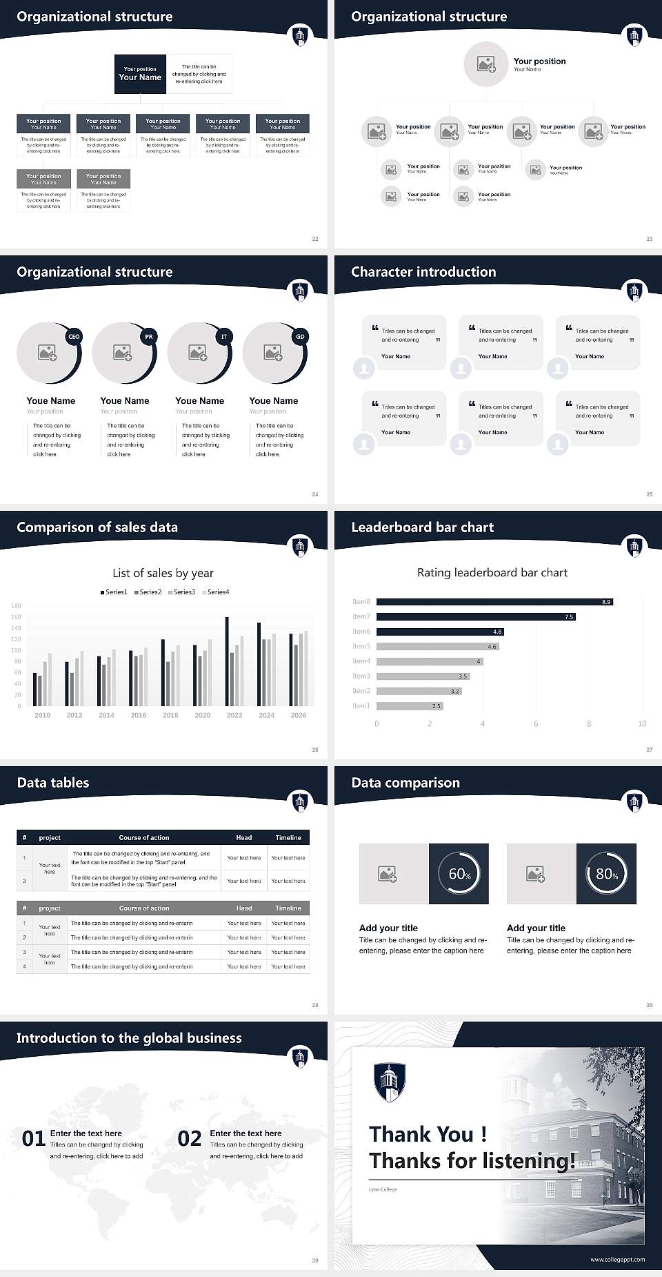 Lyon College Academic Presentation/Research Findings Report PPT Template4:3 ratio PPT effect preview image4