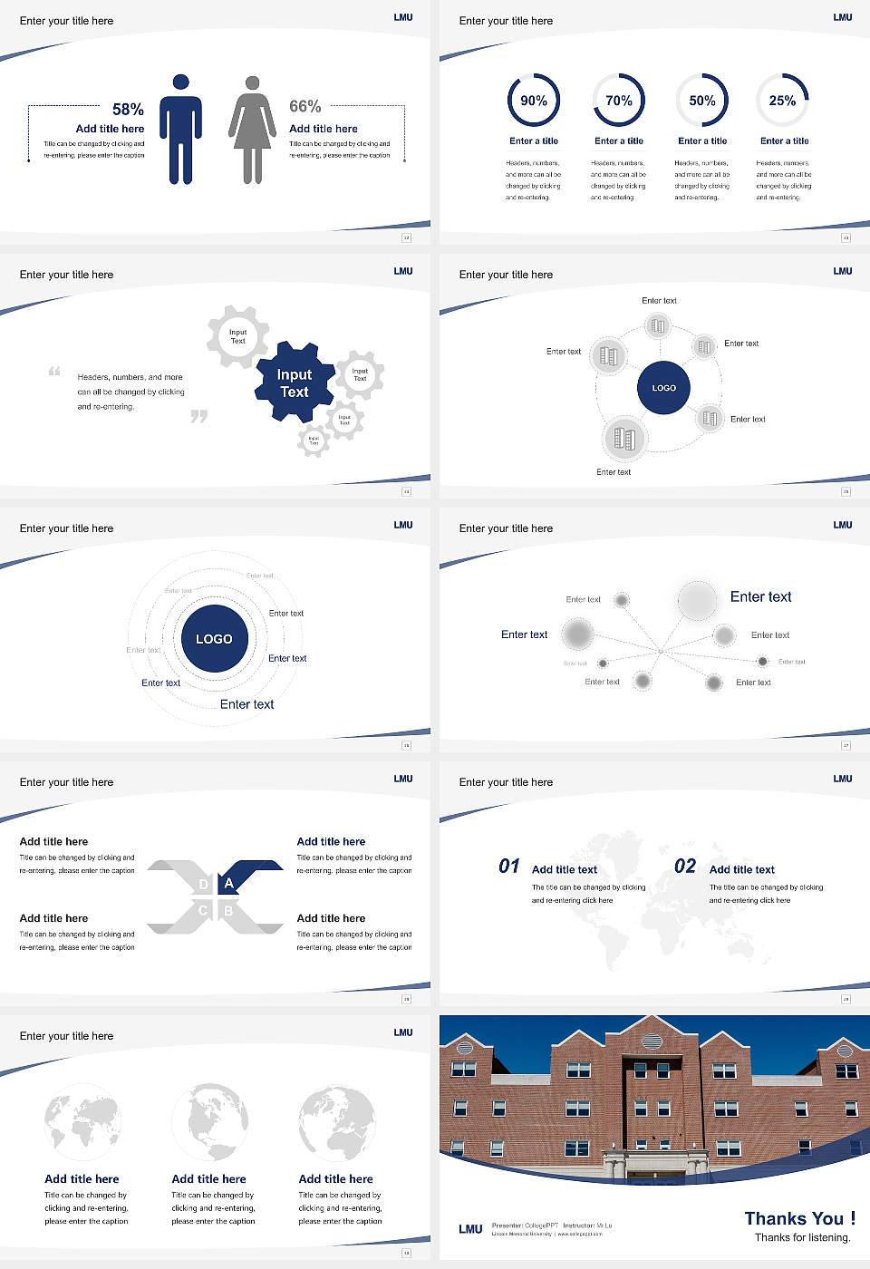 Lincoln Memorial University Course/Courseware Creation PPT Template16:9 ratio PPT effect preview image4