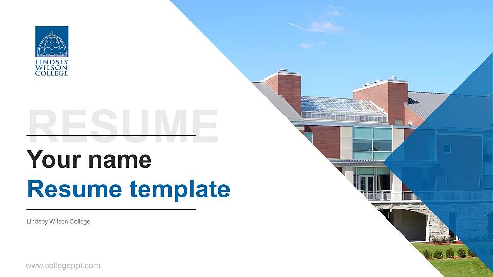 Lindsey Wilson College Resume PPT Template16:9 ratio PPT effect preview image