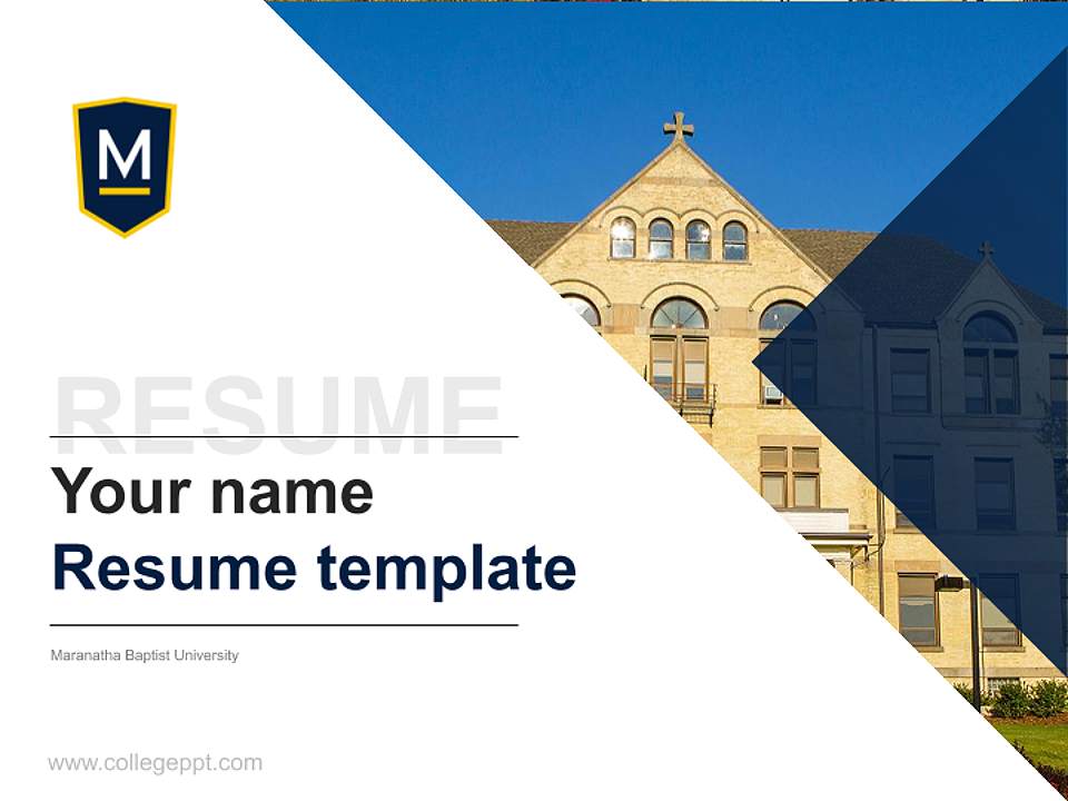 Maranatha Baptist University Resume PPT Template4:3 ratio PPT effect preview image5