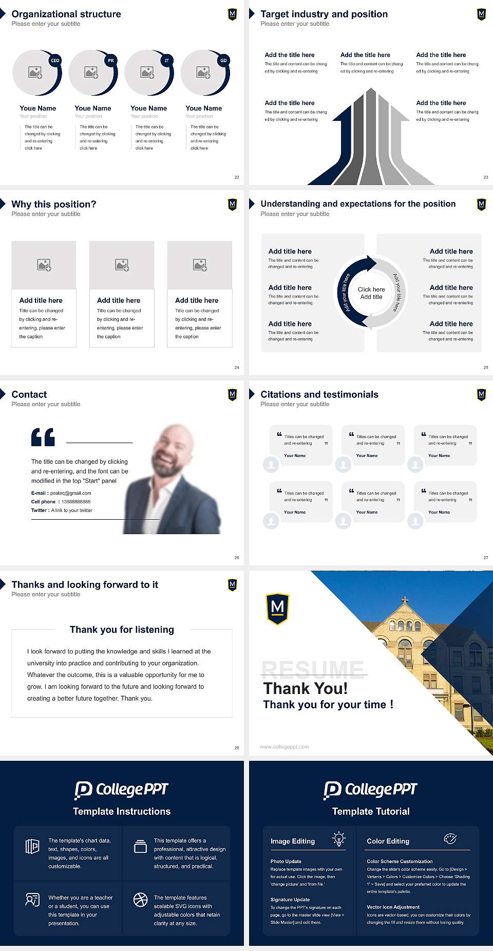 Maranatha Baptist University Resume PPT Template4:3 ratio PPT effect preview image4