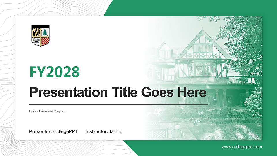 Loyola University Maryland Academic Presentation/Research Findings Report PPT Template16:9 ratio PPT effect preview image