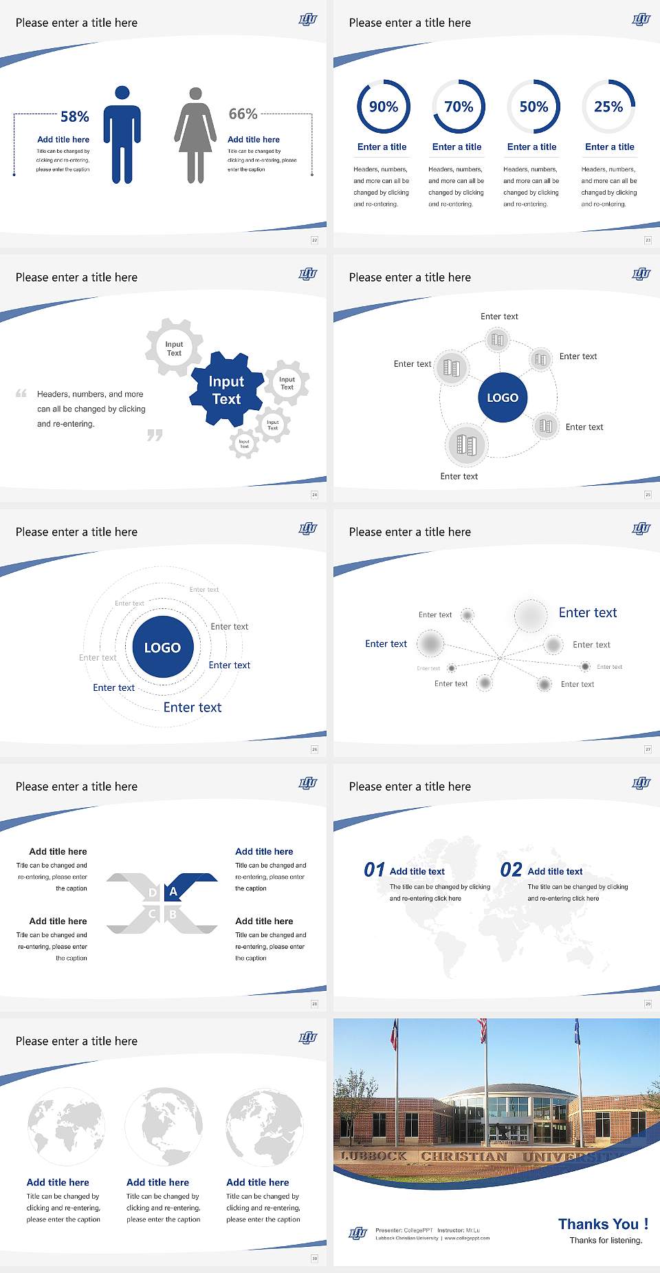 Lubbock Christian University Course/Courseware Creation PPT Template4:3 ratio PPT effect preview image4