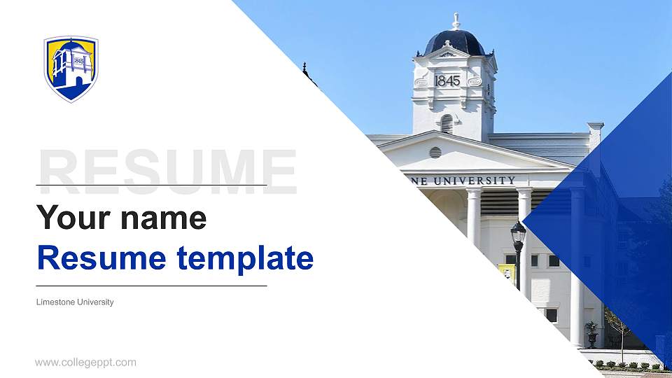 Limestone University Resume PPT Template16:9 ratio PPT effect preview image
