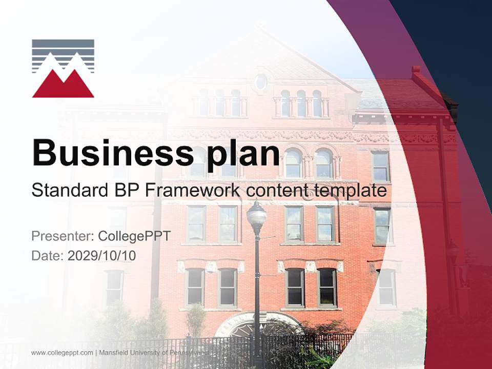 Mansfield University of Pennsylvania Competition/Entrepreneurship Contest PPT Template4:3 ratio PPT effect preview image9