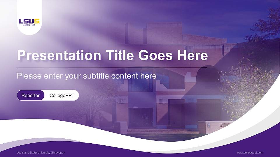 Louisiana State University-Shreveport Lecture Sharing and Networking Event PPT Template16:9 ratio PPT effect preview image