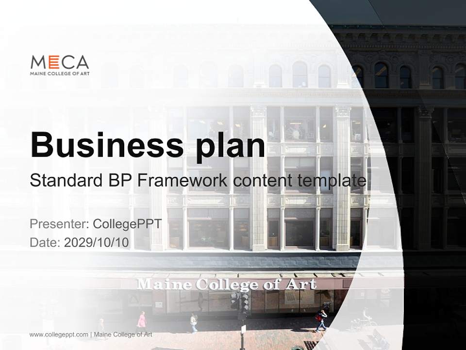 Maine College of Art Competition/Entrepreneurship Contest PPT Template4:3 ratio PPT effect preview image9
