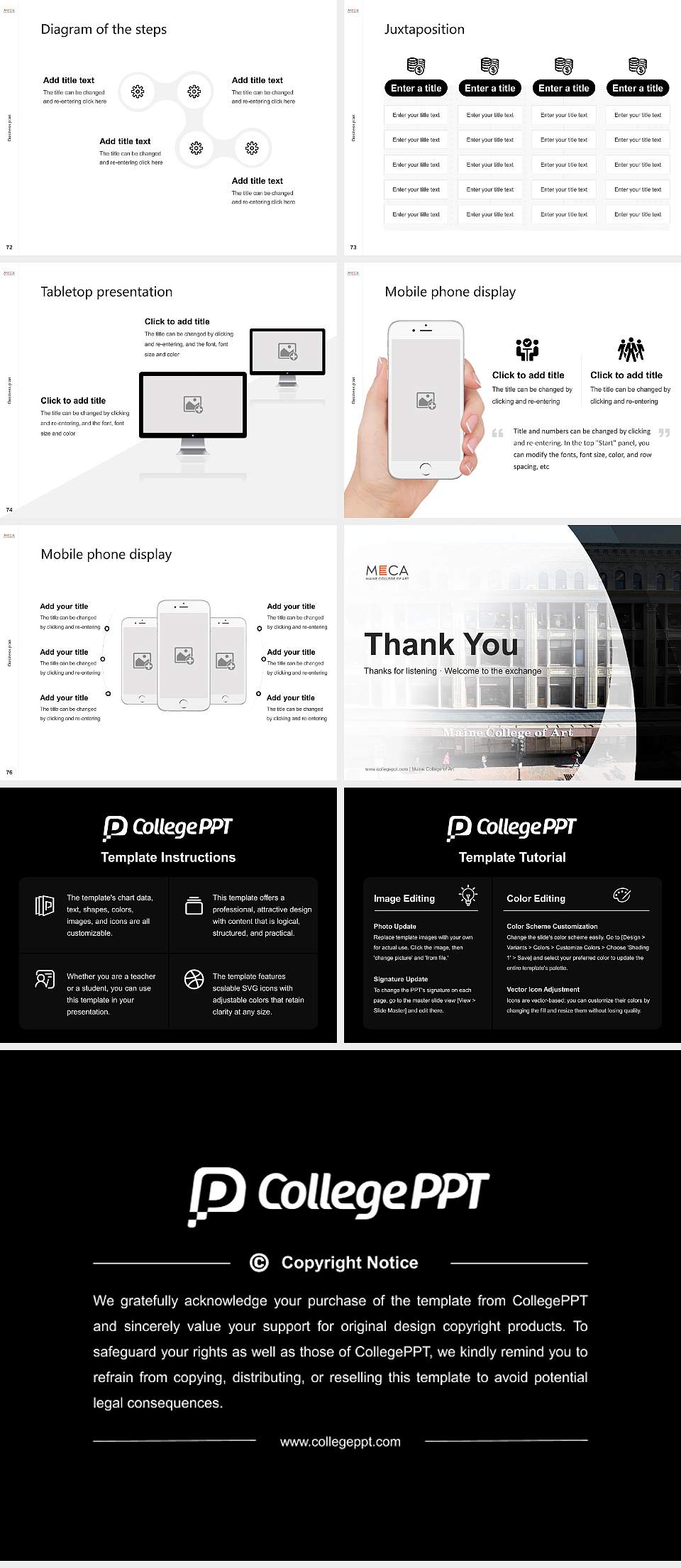 Maine College of Art Competition/Entrepreneurship Contest PPT Template4:3 ratio PPT effect preview image9